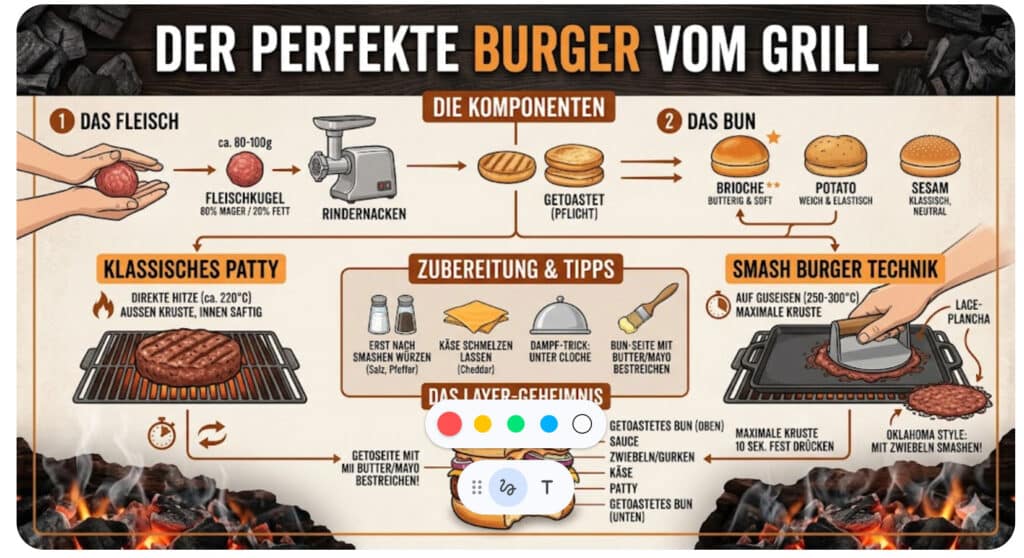Infografik Burger vom Grill