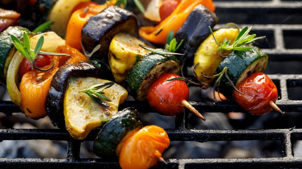 Grillgemüse am Spieß