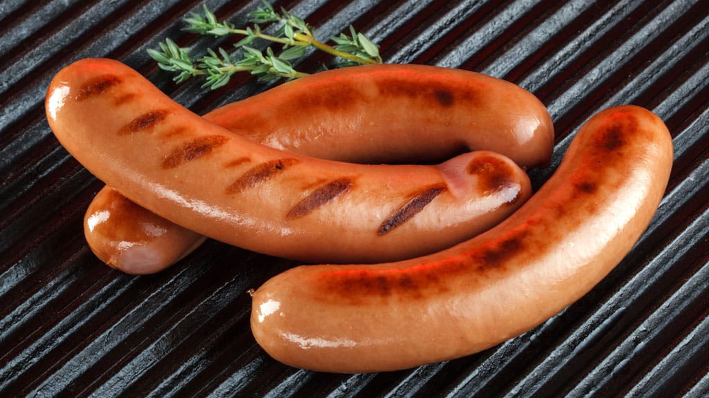 Bratwurst am Kontaktgrill