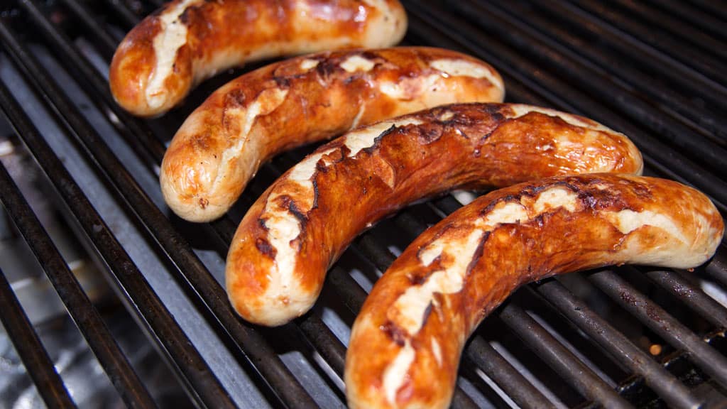 Bratwurst am Raclette Grill