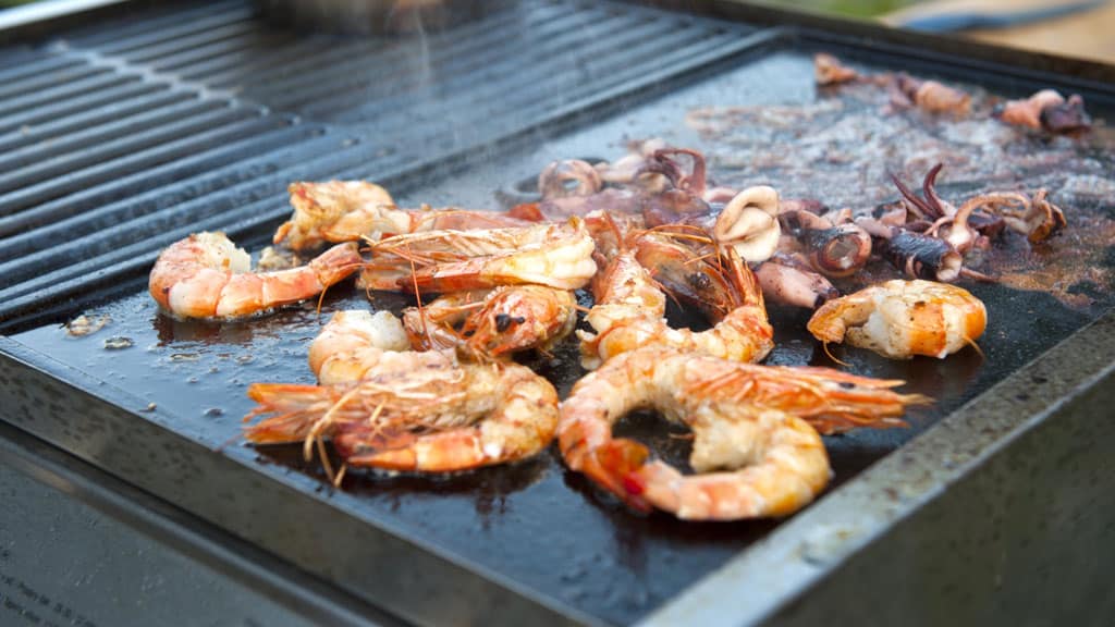 Garnelen auf der Plancha